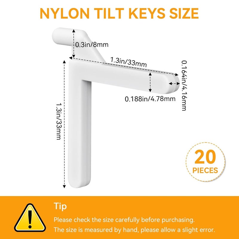 IFERLA 15150 Nylon Tilt Key-Pack of 20, 3/16" Screen Frame Corner, White Plastic Corner Key for Mitered Corners Storm Window Screen Door Frame Corner Repair Parts, for: Triple Track System - Image 4